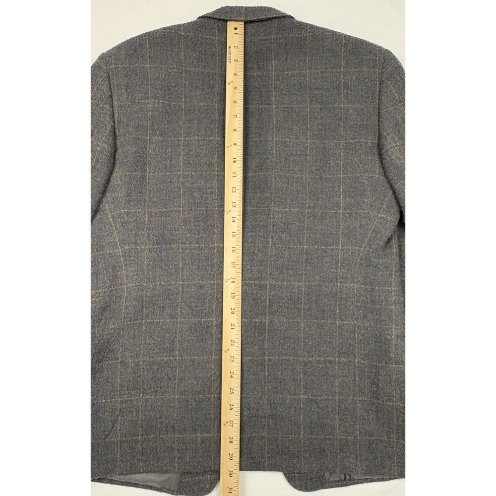 VTG Ermenegildo Zegna "Soft" Textured Boiled Wool Sport Coat 40R Gray Windowpane - Picture 13 of 13